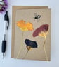 Handmade Real Pressed Flower, Greeting Card, Nasturtiums, Birthday - Image 1