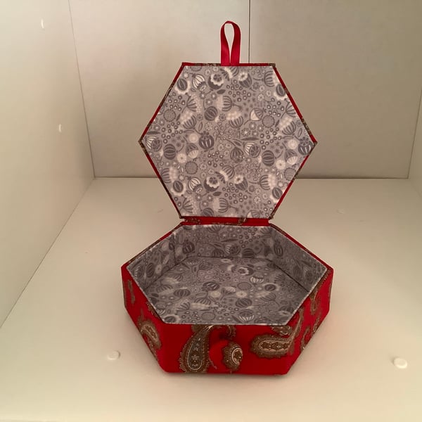 Fabric covered jewellery box