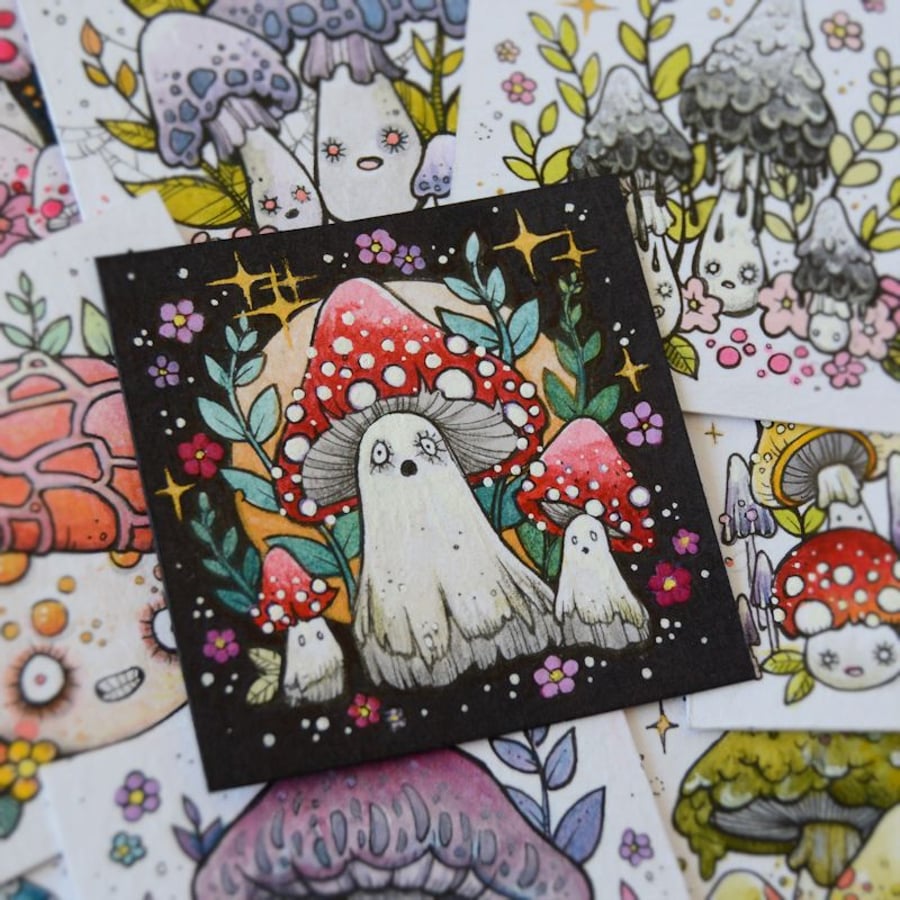 mushroom month - day 24 - original twinchie illustration