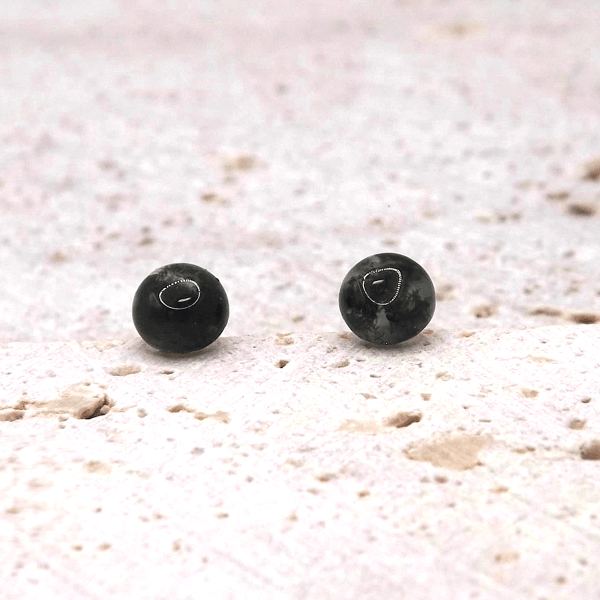 Natural Green Moss Agate 5mm Gemstones, Sterling Silver Stud Earrings.