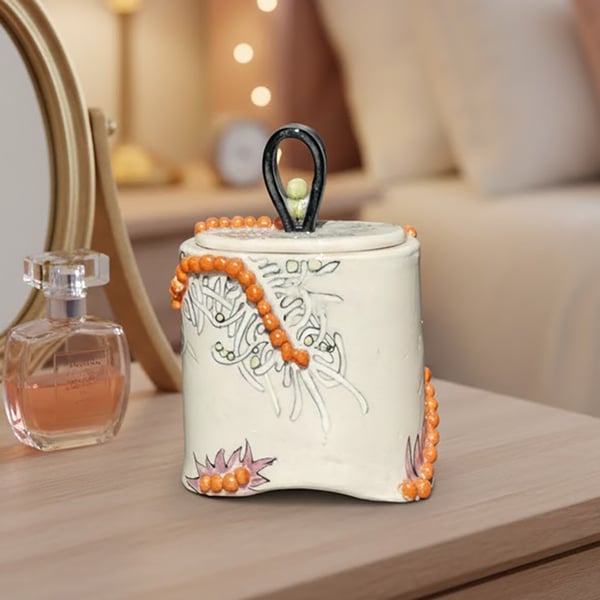 'New Life' lidded pot treasure box -handmade ceramic