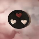 Heart Coaster – Handmade Romantic Black & Red 