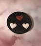 Heart Coaster – Handmade Romantic Black & Red 