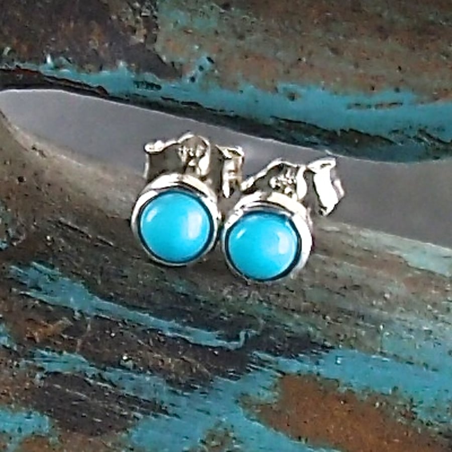 Turquoise and Silver Studs