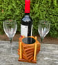 Handcrafted Cherry Wood Coasters - Midnight Glitter set of 6 with Stand