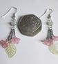 Upcycled Pink Flower Necklace And Earrings  - Image 6