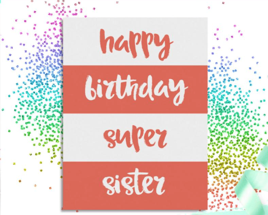 birthday card for sister, happy birthday sister card, sister birthday card print