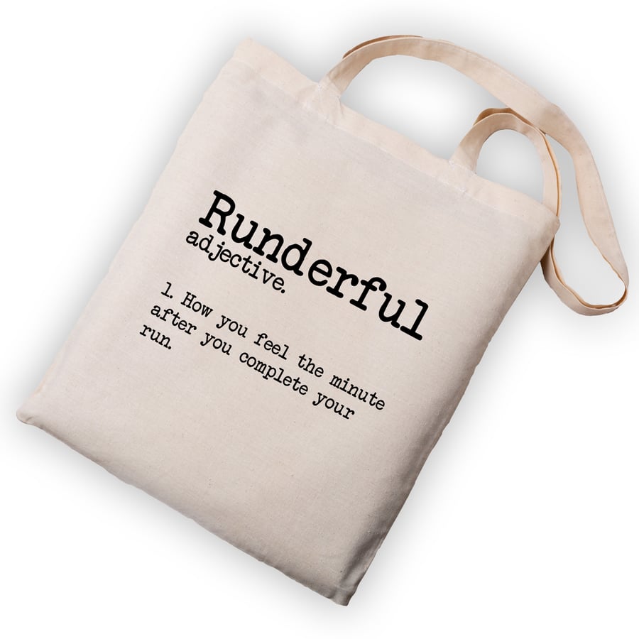 Runderful Running Tote Bag - Dictionary Running Tote Bag - Runners Gift - Run 