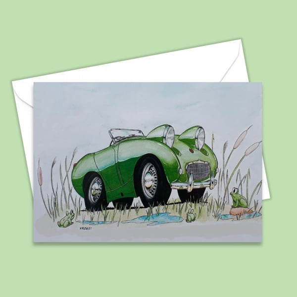 Frogs Greeting Card, Cartoon Humour Card, All Occasion Card, Blank Cards