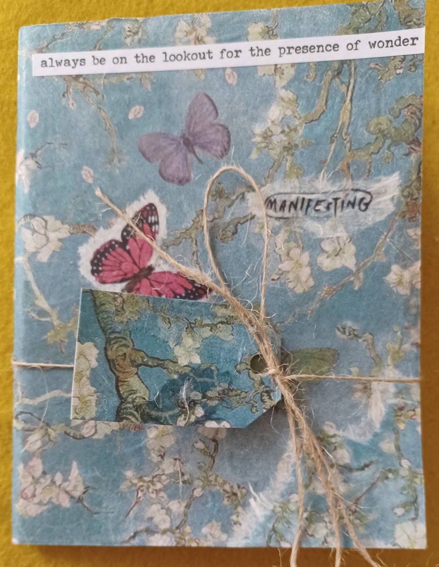 A6 Notebook Butterfly and Blossom Collage