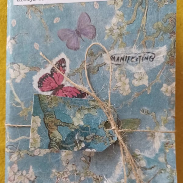 A6 Notebook Butterfly and Blossom Collage
