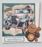 Classic Car Especially For You Decoupage Birthday Retirement or Anniversary Card - Image 1