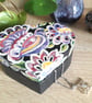 loveheart shaped wooden trinket box handpainted with ornamental bird & flowers.  - Image 2
