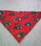 Dribble Bib with Tractors on a Red Background - Image 5