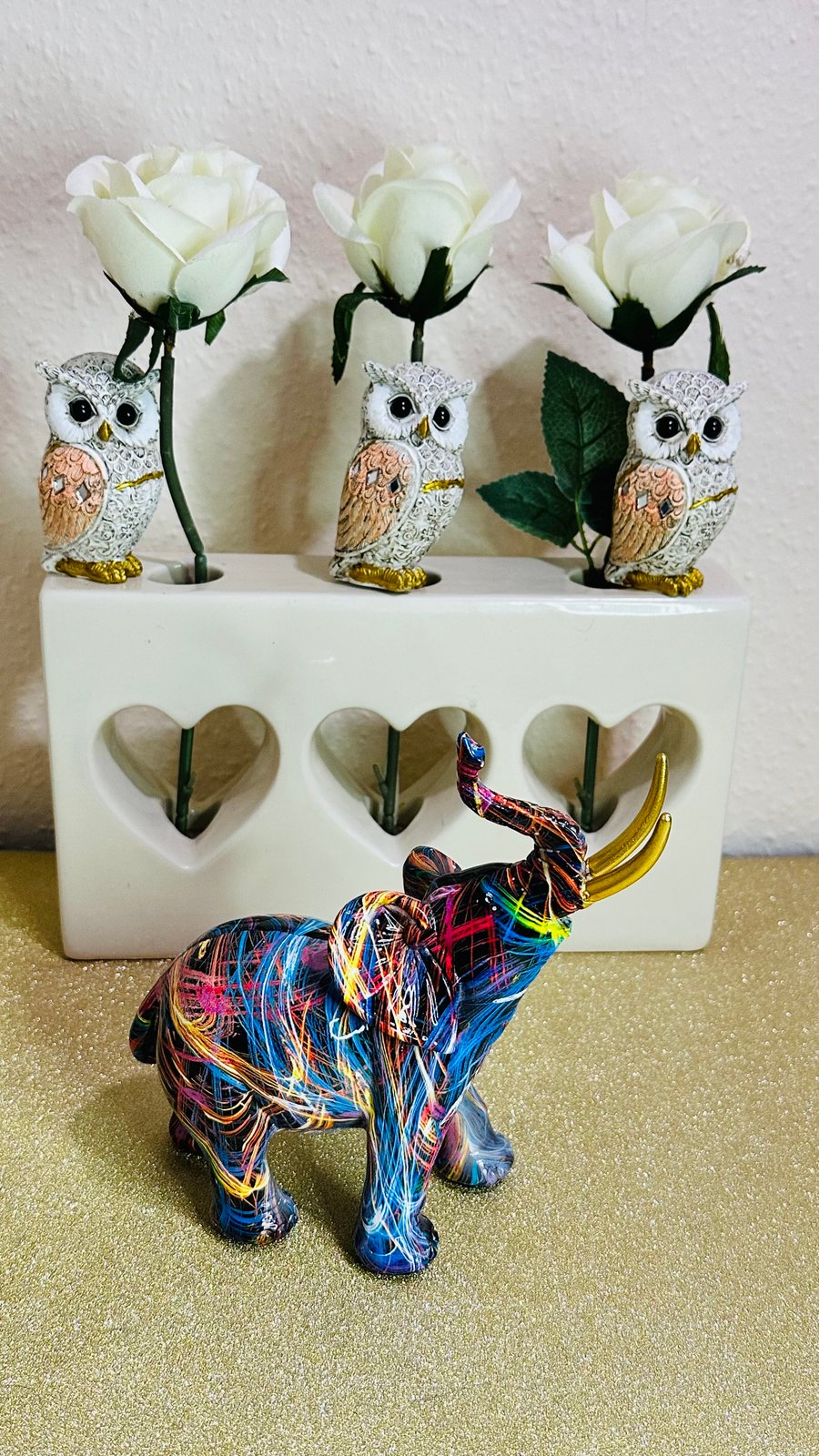 Elephant Figurine, Handcrafted Artwork for Home Decor