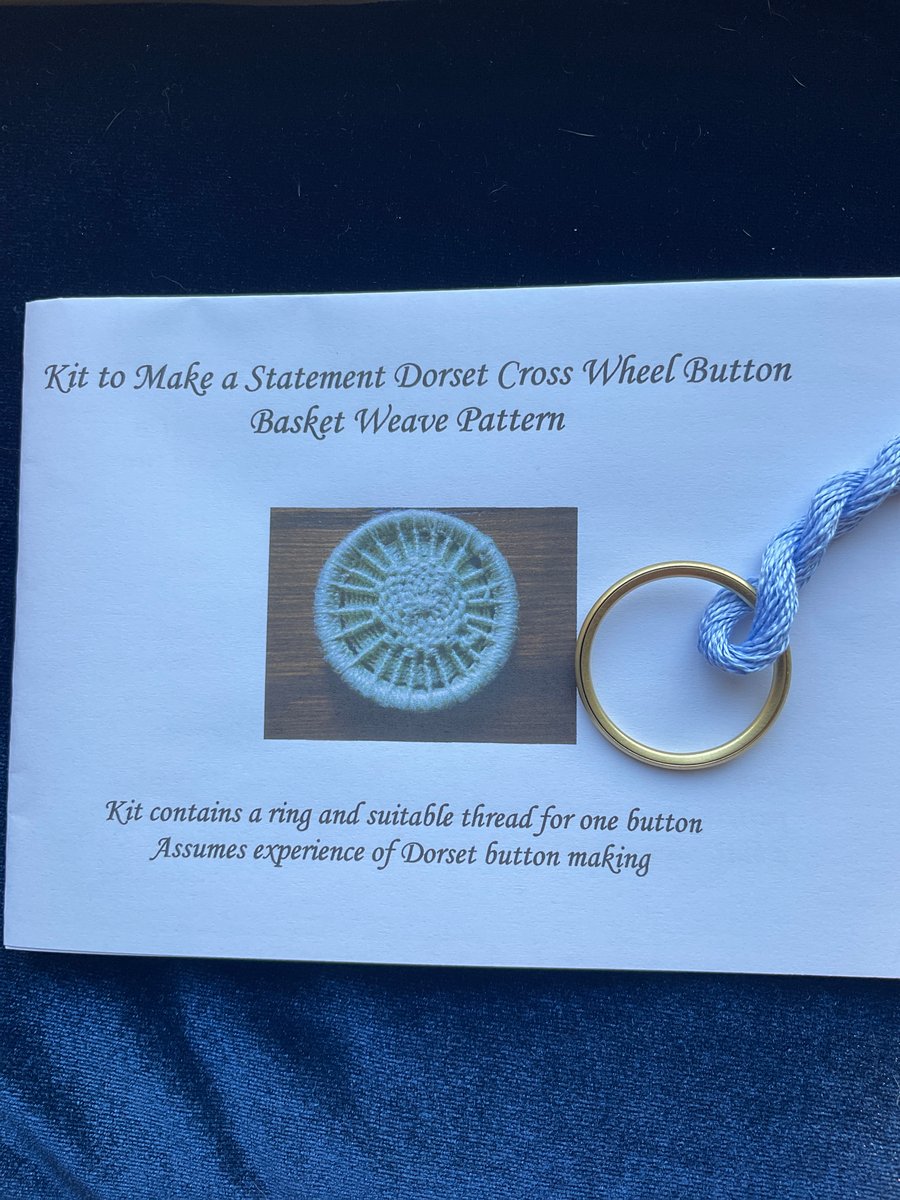 Kit to Make a Statement Dorset Button, Basket Weave Design, Pale Blue