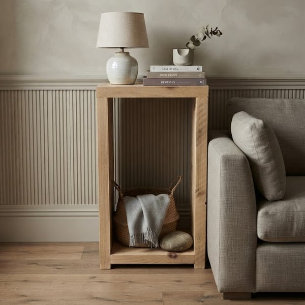 Handmade Rustic Solid Wood Sofa Unit Side Table - Reclaimed - Recycled