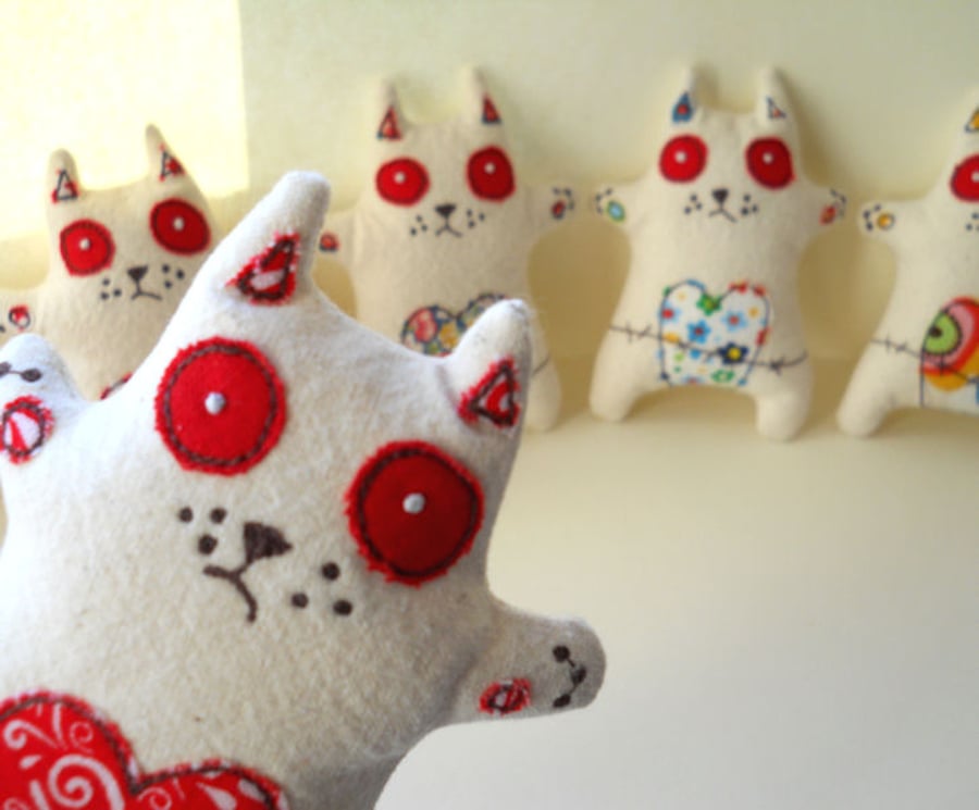embroidered zombie kittens