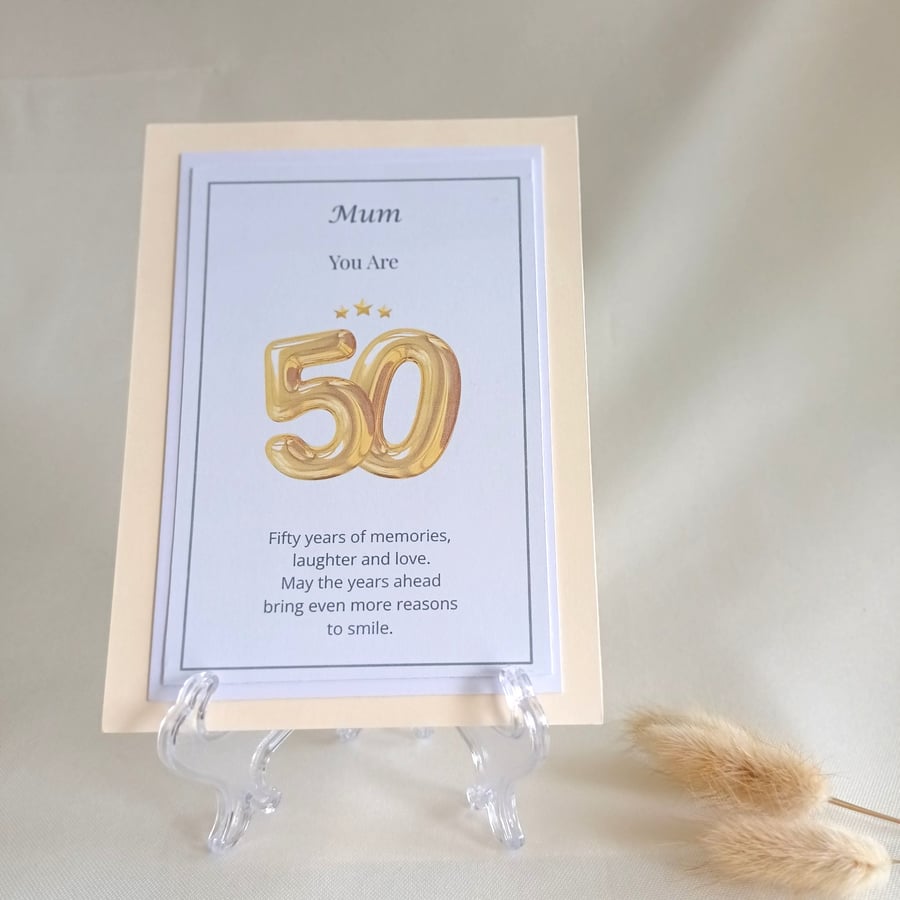Personalised 50th Birthday Keepsake, Milestone Birthday, Mum, Nan, Friend Gift