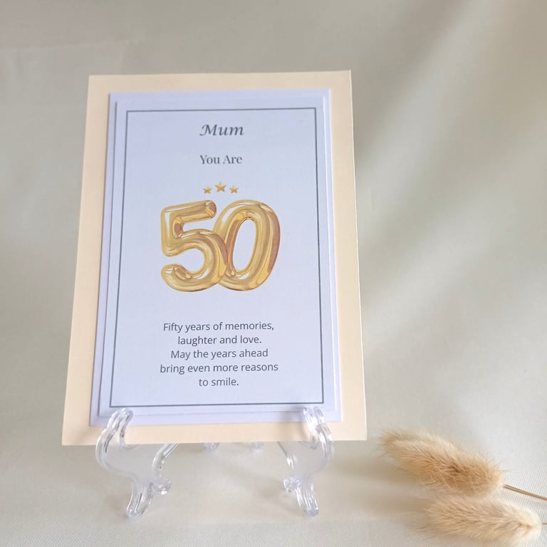 Personalised 50th Birthday Keepsake, Milestone Birthday, Mum, Nan, Friend Gift