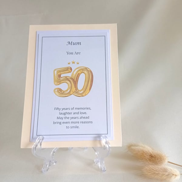 Personalised 50th Birthday Keepsake, Milestone Birthday, Mum, Nan, Friend Gift