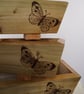 Wooden Butterfly Planters - Set of Three - Image 4