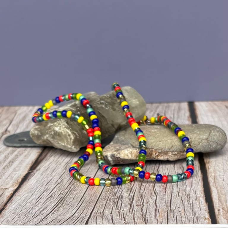 Glass Bead Necklace or Bracelet - Random Colours