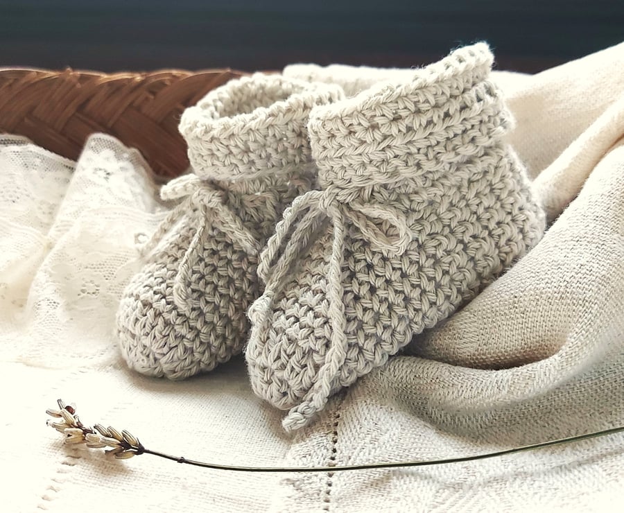 Organic Baby Booties  - 100% GOTS certified cotton - All Organic Collection