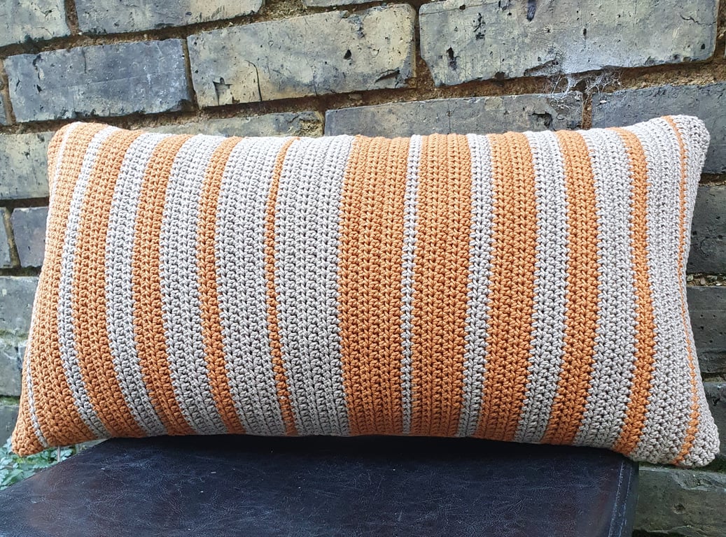 Falling Rust, handmade cushion, 100% cotton 