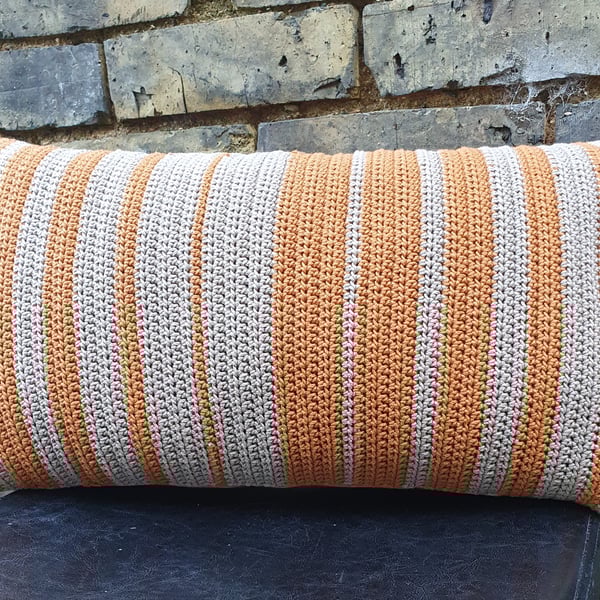 Falling Rust, handmade cushion, 100% cotton 