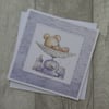 Cute Baby Bear on Lilac Scales - New Baby Card