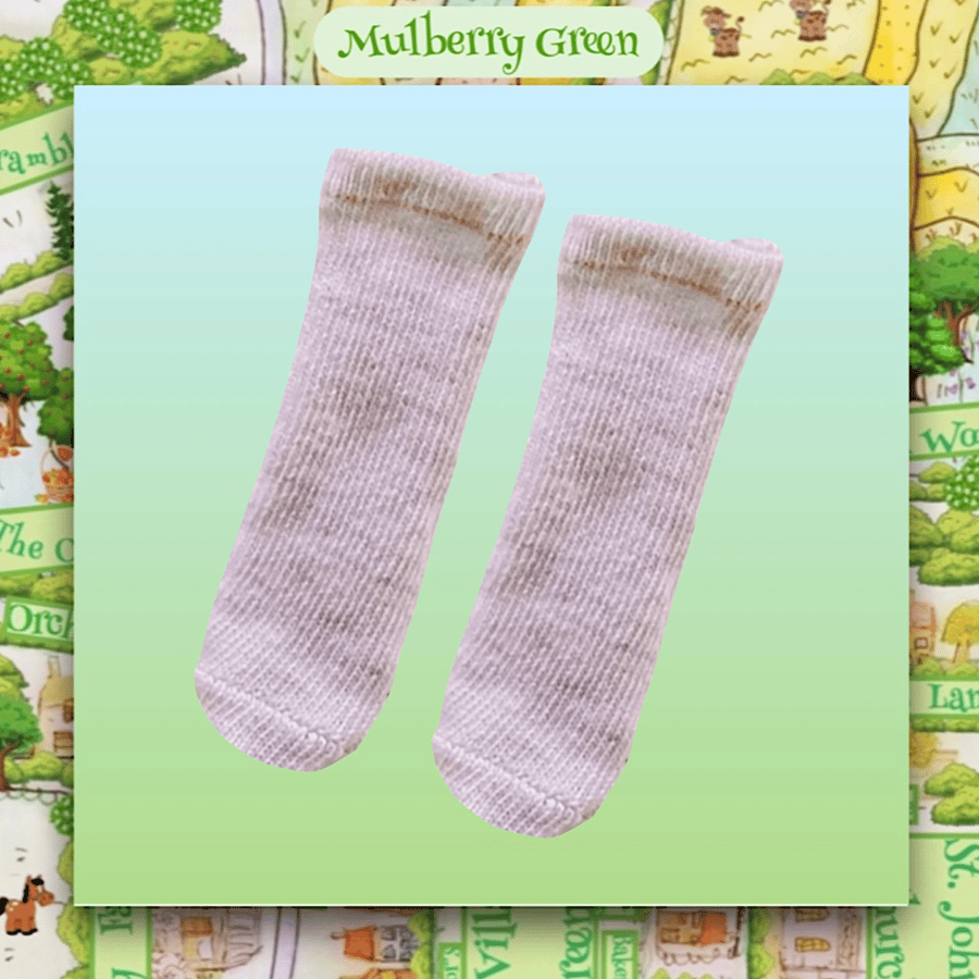 Reduced - Oatmeal Socks to fit the Mulberry Green characters 