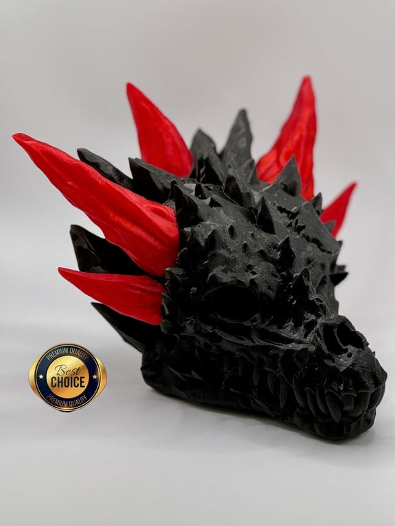 3D Printed Crystal Dragon Head, Home Decor Model, Gift , Present, Wall Mountable
