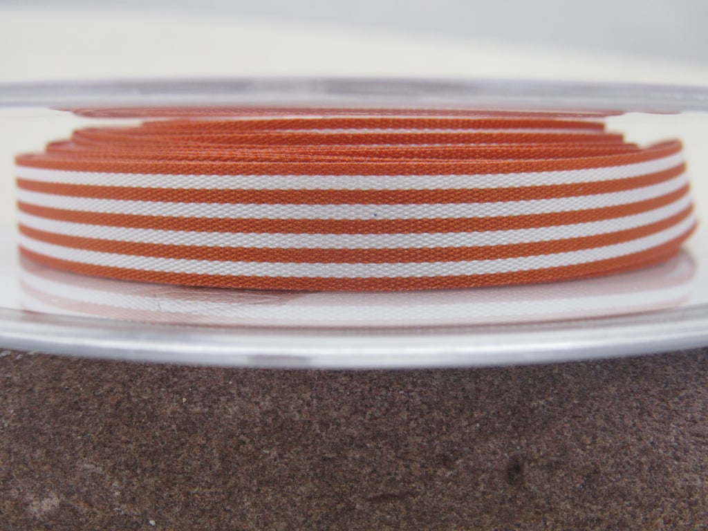 3 Metres Berisfords Rust Brown Pencil Stripe Ribbon