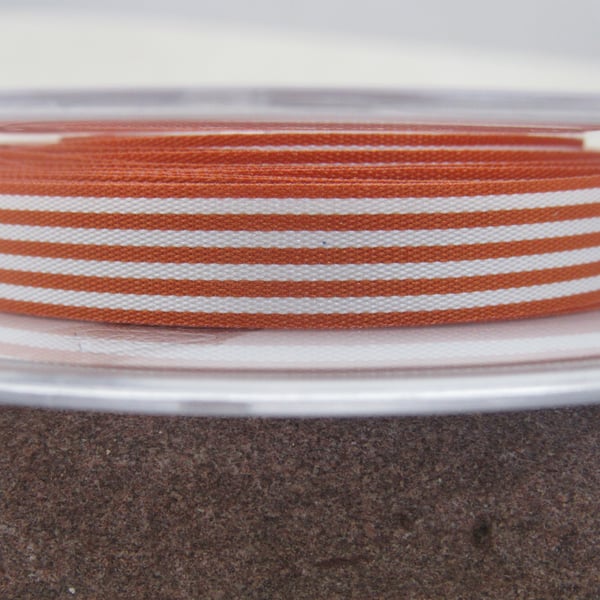 3 Metres Berisfords Rust Brown Pencil Stripe Ribbon