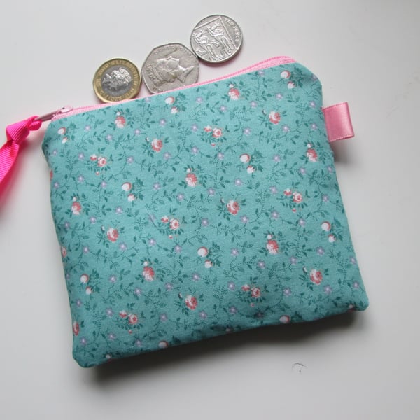 SALE Pretty Floral  Coin Purse