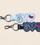 Wine Keyring - Peace Love Wine Bag Charm - Image 1