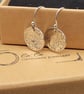 Sterling Silver Hammered Circle Dangle Earrings  - Image 2
