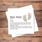 New Baby Personalised Definition Card