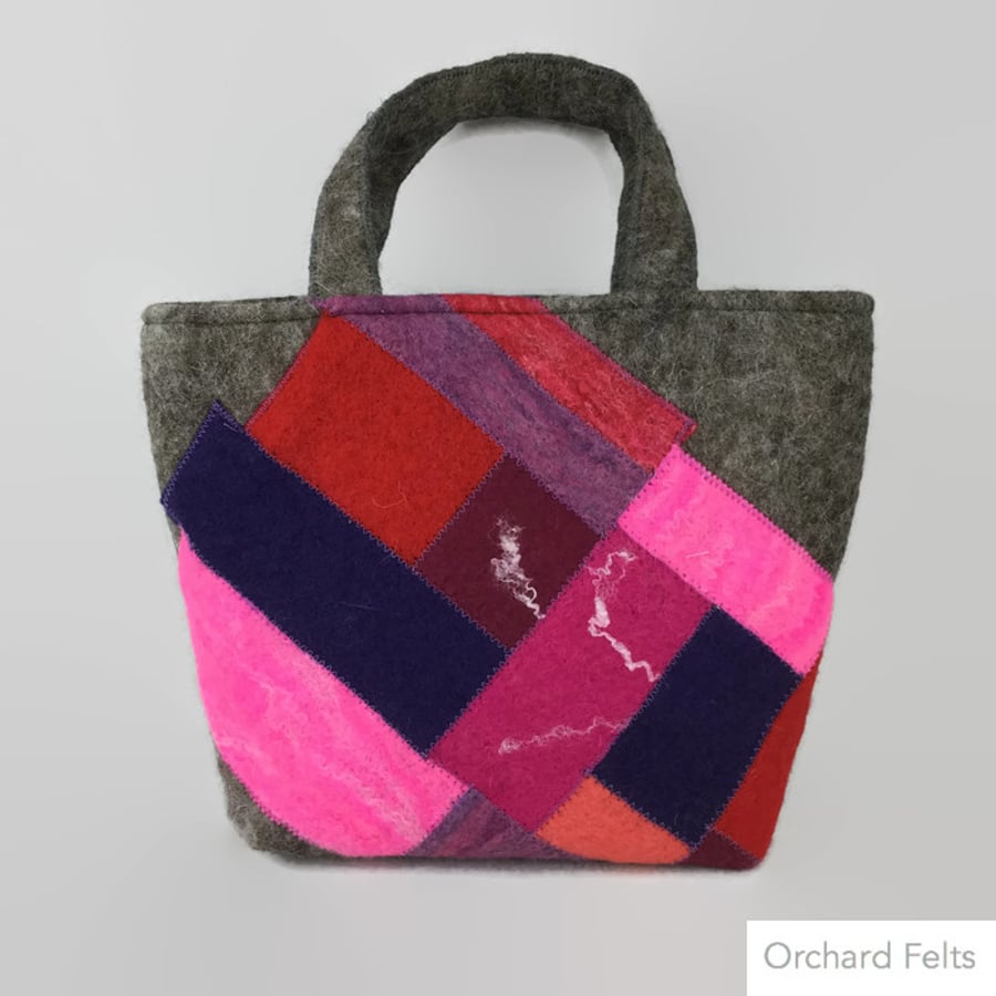 Reduced - Felted patchwork bag 