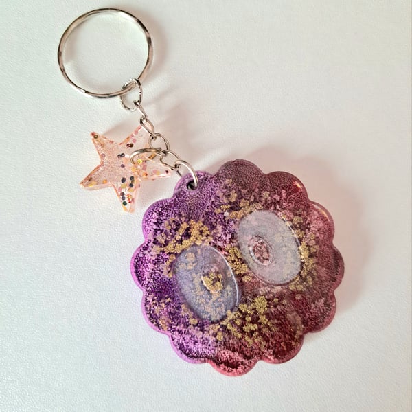 Soot Sprite Keyring Purple and Gold