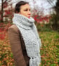 Hand knitted super chunky soft scarf