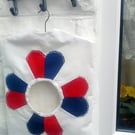 Lined Dresden Peg Bag with wood hanger