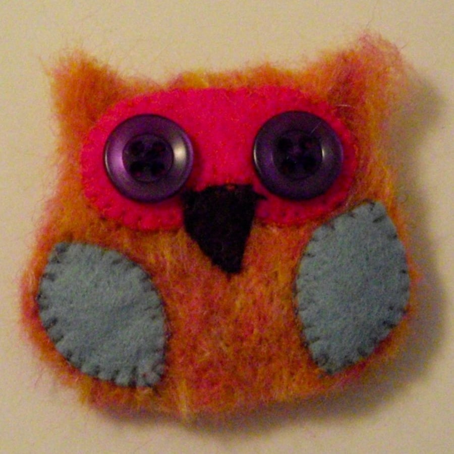 Cute Felt Owl Brooch
