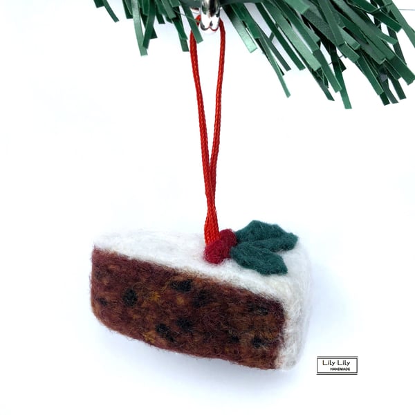 Christmas Cake Christmas Tree Decoration needle felted by Lily Lily Handmade
