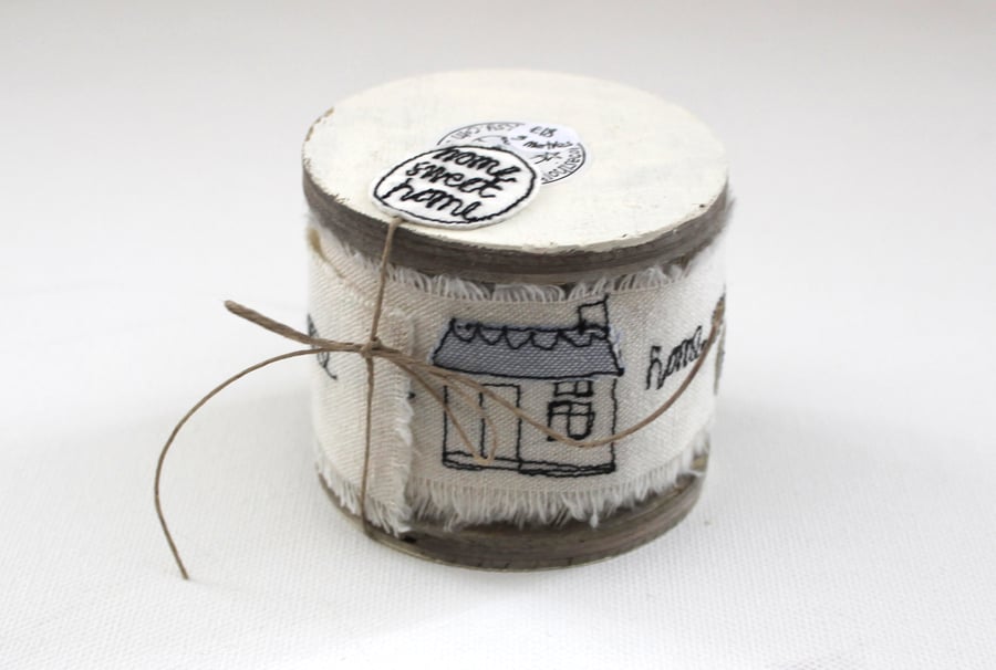 'Home Sweet Home' - 3m Handmade Cotton Ribbon