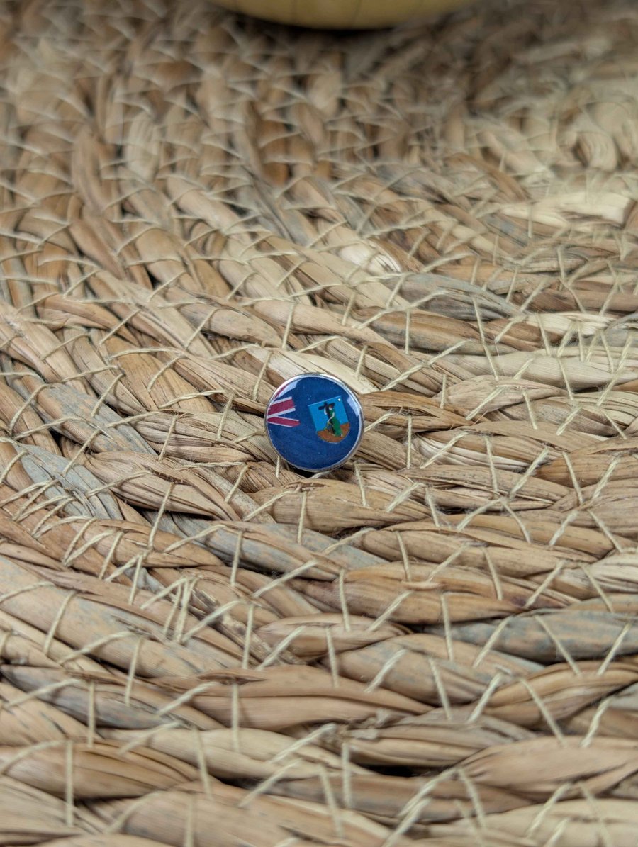 Montserrat Flag Map Pin – Caribbean Travel Map Push Pin for Wooden Maps