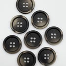 Bag of 50 Two Tone Round Buttons, 20mm Wide, Brown Soft Sheen Finish