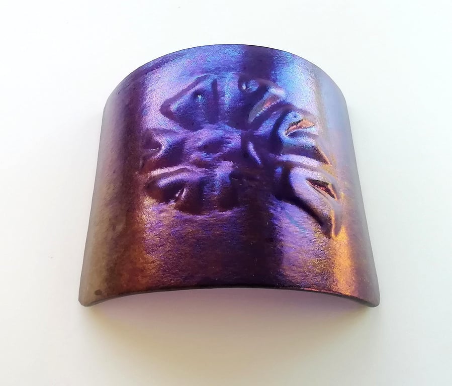 Iridised Glass Ammonite Tealight Cover: Fused Glass Ornament