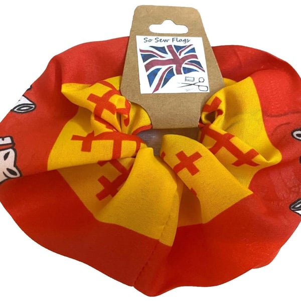 Warwickshire Old County Flag Hair Scrunchie Scrunchies Accessory Band Elastic
